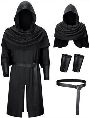 Medieval Renaissance Pirate Costume Knight Cosplay Outfit LARP Costume 4pcs